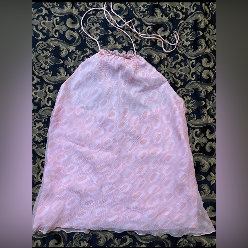 Vintage Laundry silk top w lining in baby pink xs